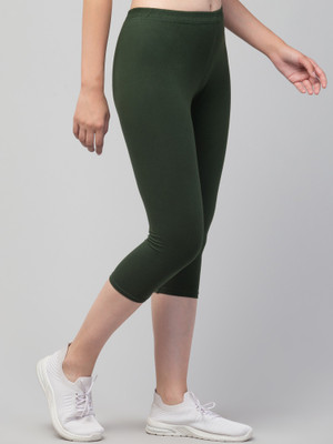 CKARFE Cakrfe Women Cotton Lycra Capri Women Green Capri