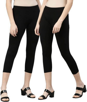 ZAYANQA 3/4th Capri leggings Women Black Capri