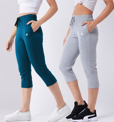 Modeve Women Dark Green, Grey Capri