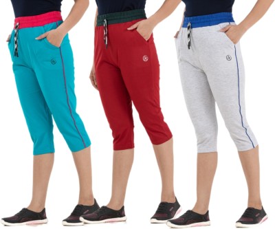 STYLE AK Women Green, Red, Grey Capri