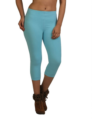 ZAYANQA 3/4th Capri leggings Women Light Blue Capri