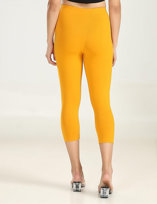 Rocksy 3/4th Capri leggings Women Yellow Capri