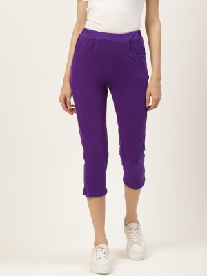 BRINNS Pure Cotton Capris Women Purple Capri