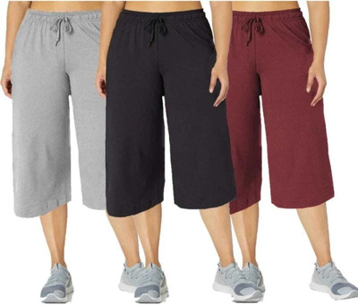 RFHub Women Black, Grey, Maroon Capri