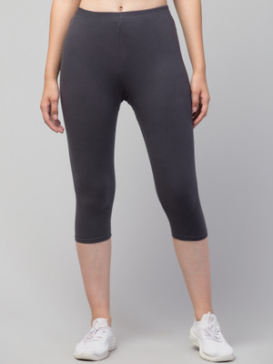 CKARFE Cakrfe Women Cotton Lycra Capri Women Grey Capri