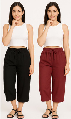 BRAND FLEX Women Black, Maroon Capri