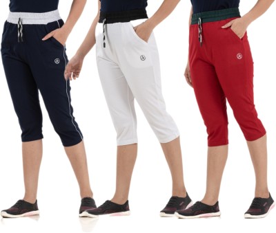 STYLE AK Women Blue, White, Red Capri