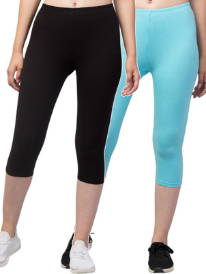 Fitplay collection SBT-002 Women Light Blue, Black Capri