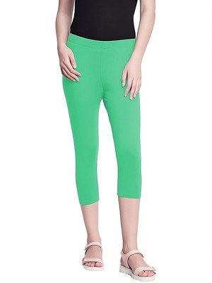 ZAYANQA 3/4th Capri leggings Women Light Green Capri