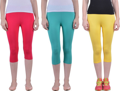 Dollar Missy Four-Way Stretchable Mid Calf Length Women Multicolor Capri