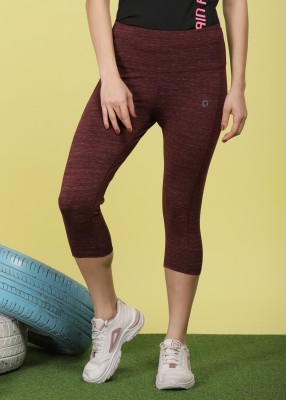 Dollar Microfiber Anti Bacterial Elastane Stretch Sports Women Maroon Capri