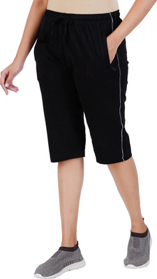 FEEL TRACK Women Black Capri
