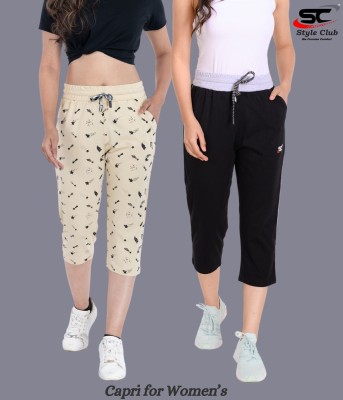 STYLE CLUB CAPRI Women Beige, Black Capri