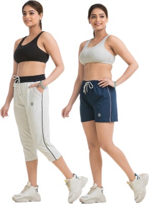 STYLE AK Women Grey, Blue Capri