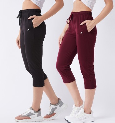 Modeve Women Black, Maroon Capri