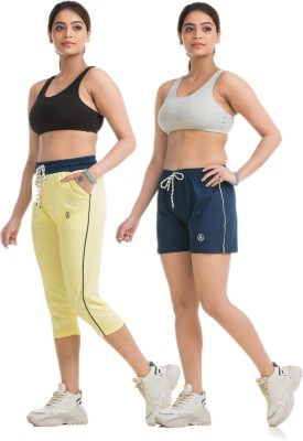 STYLE AK Women Yellow, Blue Capri