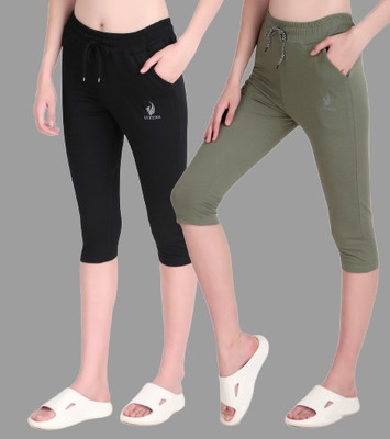 STYOXA Women Black Capri