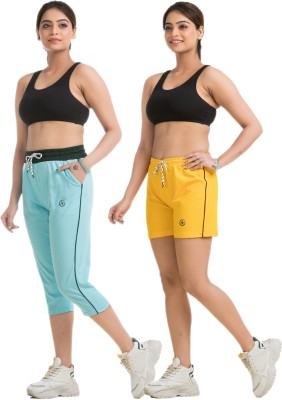 STYLE AK Women Light Blue, Gold Capri