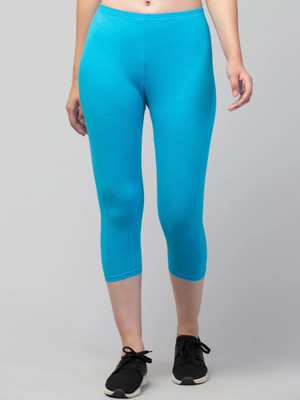 Incrroect Cotton Lycra Capri Women Blue Capri