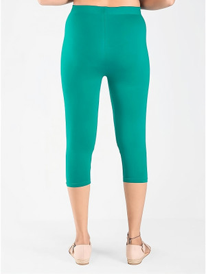 Rocksy 3/4th Capri leggings Women Dark Green Capri