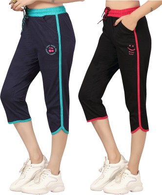 SOUTHTREE Women Blue, Black Capri