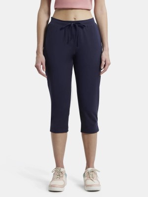 JOCKEY 1300 Super Combed Cotton Elastane Stretch Women Blue Capri