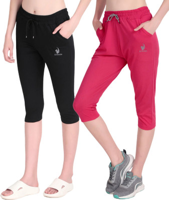 STYOXA Women Black, Pink Capri