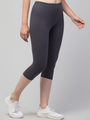 CKARFE Cakrfe Women Cotton Lycra Capri Women Grey Capri