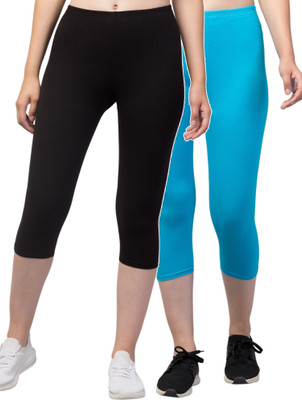 Fitplay collection SBT-002 Women Light Blue, Black Capri