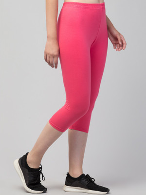 CKARFE Cakrfe Women Cotton Lycra Capri Women Pink Capri