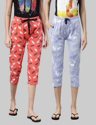 Kryptic Pure Cotton Capri relaxed fit with side pocket Women Multicolor Capri
