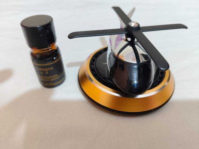 AP Enterprises Car Air Freshener Helicopter shape Solar Powered Auto Rotation Fan for Car Dashboard Diffuser-10ml Air Purifier