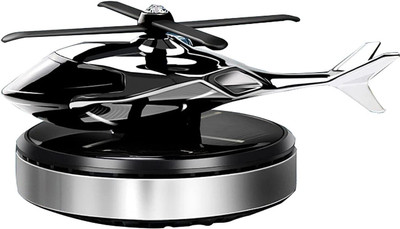 carfrill Air Freshener Helicopter Solar Energy Rotating Aromatherapy Diffuser for Car Portable Car Air Purifier(Silver)