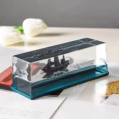 Budwill ™Black Pearl ShipTitanic Liquid Cruise Ship Show Piece Home Decor Office Cruise Ship Mode Floating Bottle, Gifts for Home Desk Decoration-Black Pearl Air Purifier(Pack of 1)