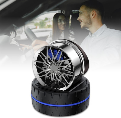 MIKANIX Solar Rotating Car Dashboard Air Freshener / Perfume with Silver Wheel Design for Car Interior Decoration Accessories Air Purifier(Pack of 1)