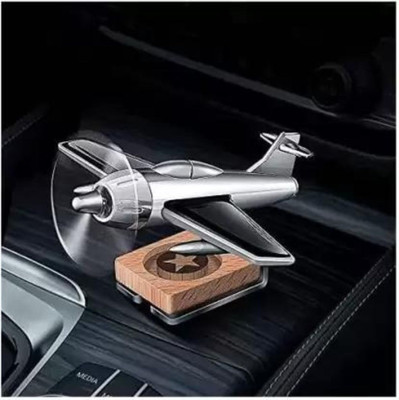 HALLOWS Solar Plane Air Fragrance Car Perfume Auto Rotation Fan Silver Air Purifier(Pack of 1)
