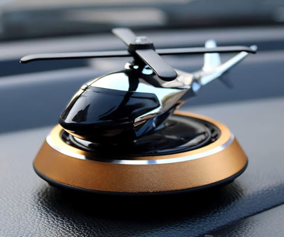 PRICHI Helicopter Solar Car Air Freshener Aromatherapy Car Interior Decorativ & Perfume Helicopter Design, Auto Rotation Fan | For Car Dashboard with Perfume liquid Air Purifier(Pack of 1)