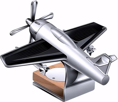 GADGET DEALS Solar Powered Rotating Glider Plane Silver Black Car Air Freshener Car Freshener Diffuser Car Dashboard Aroma Diffuser Accessories Car Perfume(1 Units)