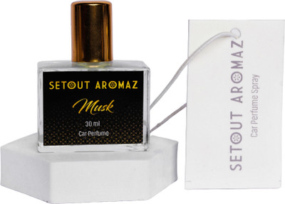 Setout Aromaz SETOUT Premium Car Perfume with Hanging Card | Musk Car Fragrance | Car Freshner 30ml Air Purifier(Pack of 1)