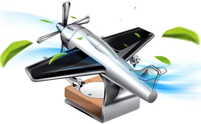 Swashtkon Turbo Aeroplane Glider Design Working On Solar Power Car | Solar Plane With Fragrance For Car (Silver) Air Purifier(Pack of 1)
