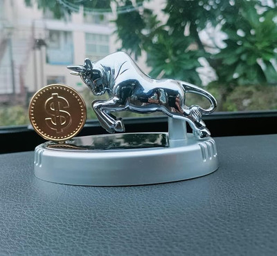 WLEWORLDLOOKENTERPRISES ™ Car Perfume Bull Coin Solar Dashboard Premium Rotating Dollar Car Fresheners Unique Rotatable Fragrance Diffuser Car Interior Decoration Air Purifier(Pack of 1)