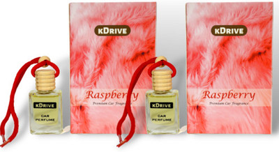 kdrive Organic car air freshener | Premium hanging car perfume | Raspberry Car air freshener - Air Purifier(Pack of 2)