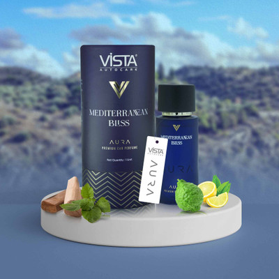Vista Auto Care Aura Premium Car Perfume | Mediterranean Bliss 50 ml | Lasting Car Air Freshener Luxury Perfume | 600+ Sprays | Hanging Freshener Air Purifier
