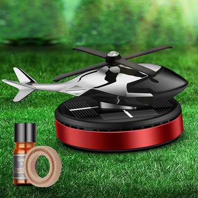 WLEWORLDLOOKENTERPRISES ™Helicopter Car Aromatherapy Decoration , Solar Power Rotating Red Black Rotating Helicopter Aromacure Furnishing Air Freshener Tablet Air Purifier(Pack of 1)
