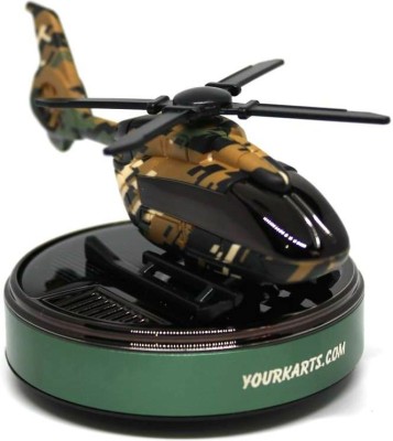 YOURKARTS.COM SOLAR MILITARY DESIGN HELICOPTER CAR AIR FRESHNER 360 DEGREE ROTATION GREEN Air Purifier(Pack of 1)