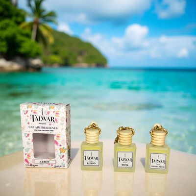 TALWAR Lemon, Musk, Fresh and Fresh Car Freshener Diffuser Car Air Freshener Long Lasting Fragrance for fresh Aroma(3 x 10 ml)