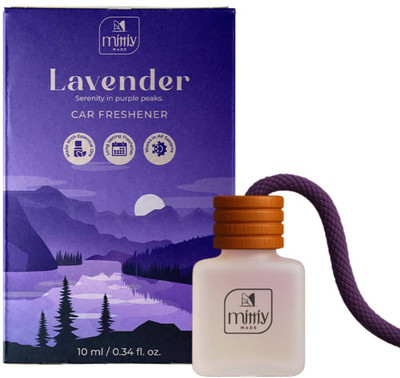 MITTIY MADE Lavender Car Air Freshener Car Perfume Hanging Wooden Lid Car Diffuser Essential Oil Car Freshener Air Purifier(Pack of 1)