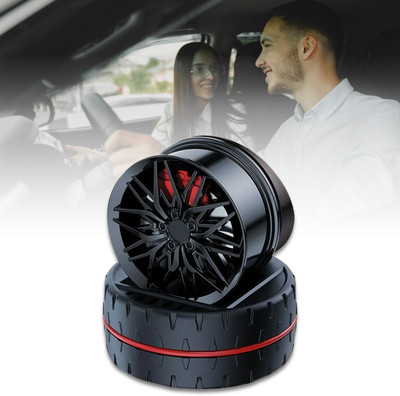 MIKANIX Solar Rotating Car Dashboard Air Freshener / Perfume with Alloy Wheel Design for Car Interior Decoration Accessories Air Purifier(Pack of 1)