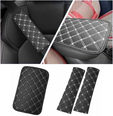 Auto Oprema Car Center Console Cover & Seat Belt Pad, Universal Car Armrest Cover Car Armrest Pad Cushion
