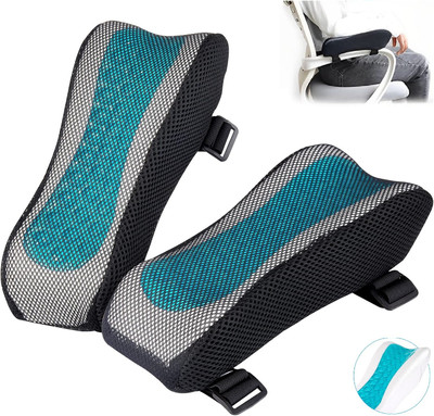 PilloWillo MemoryFoam GEL Armrest Cushion Pads for Office Chair (2Pcs Combo) Elbow Support| Car Armrest Pad Cushion